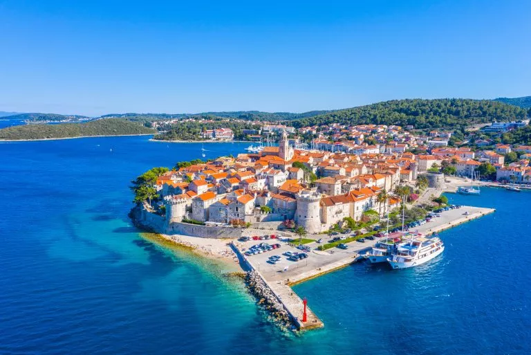 Panorama der kroatischen Stadt Korcula