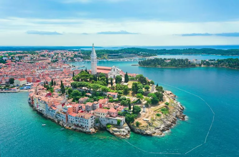 Vista panoramica di Rovigno, Croazia